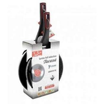 Pack 2 sartenes jata hogar sf3 tacana sf3 2024/ ø20cm/ ø24cm/ Aluminio Forjado/aptas para inducción