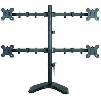 Soporte de Escritorio para 4 Monitores LCD/LED de 13-27 con Capacidad de Carga de 40kg, Color Negro