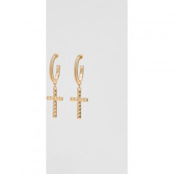 Stradivarius Gold Cross Earrings OS