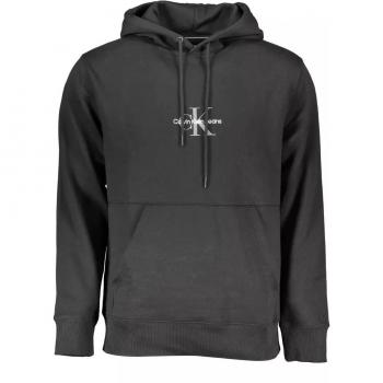 Calvin Klein Black Cotton Blend Hooded Sweatshirt - XXL with Embroidered Logo