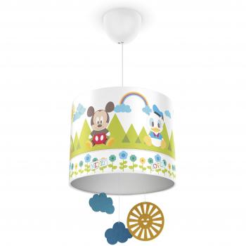 Philips Disney Mickey Mouse - Lámpara colgante, iluminación interior, luz blanca cálida, casquillo E27, IP20, color blanco
