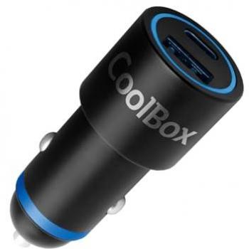 Cargador USB para Coche Coolbox 45W con Puertos USB Tipo A y Tipo C