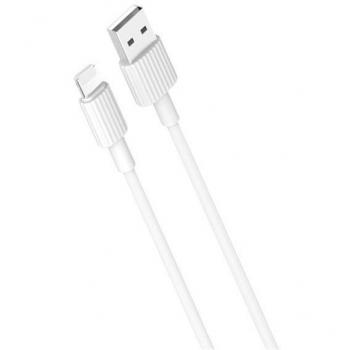Cable USB-A Macho a Lightning - Carga + Transmisión de Datos Alta Velocidad - 2.4A - 1m - Color Blanco