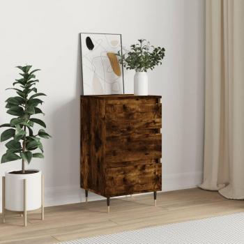 Aparador de madera de ingeniería 40x35x70 cm en roble ahumado, mueble de almacenaje moderno para salón, buffet y armario auxiliar