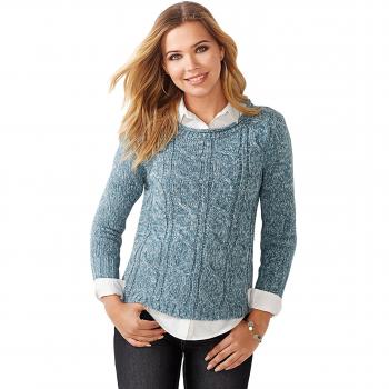 VENCA Jersey Amplio Escote Redondeado de Acabado roulé Mujer by Vencastyle - 001449,Azul Claro VIGORÉ,3XL