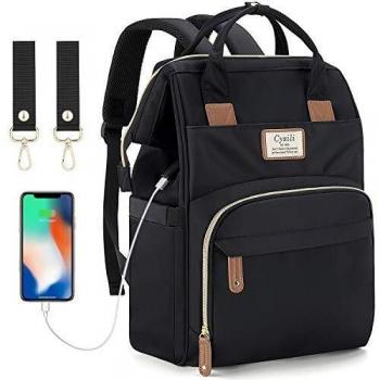 Mochila para Pañales Biberones,Bolso del Bebé Mamá,Impermeable con Estilo Oxford Bolso Pañal de Gran Capacidad, con Portátil Cambiador y 2 Piezas Ganchos Carrito Bebé Puerto de Carga USB