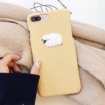 POHONOEOO Corduroy Animals Case para iPhone XS MAX Case para iPhone XR X 7 6S 6 8 Plus Funda Perro Pingüino Ovejas Estuches Retro