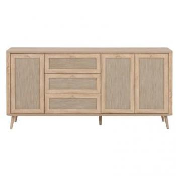 Aparador KUTA51A Roble Sonoma 3 Cajones y 3 Puertas Efecto Rafia 175 cm