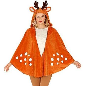 WIDMANN Widmann-48164 Disfraz de ciervo 48164, poncho con capucha, talla única, carnaval, fiesta temática, multicolor, Einheitsgröße Fits Most Adult