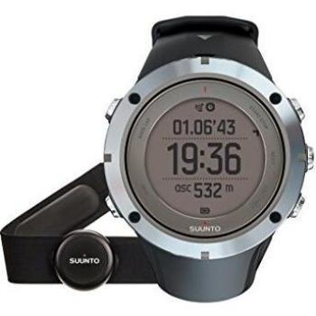 Suunto Ambit3 Peak Sapphire HR SS020673000 Reloj GPS Multideporte + Cinturón de frecuencia cardiaca Sumergible 50 m Negro y gris Cristal Zaf...