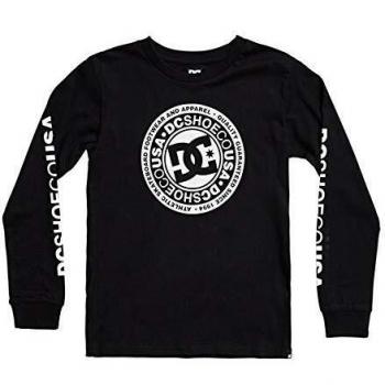 DC Shoes Circle Star - Camiseta De Manga Larga para Chicos 8-16 Camiseta De Manga Larga, Niños, Black, 10/S