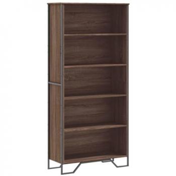 Estantería de madera de ingeniería color marrón roble 80x31x169 cm