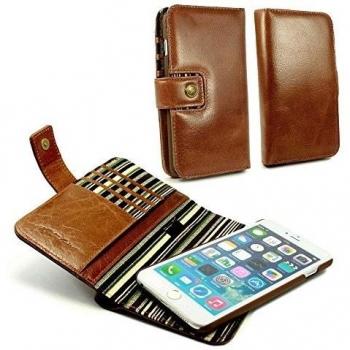 Alston Craig Tec E-scape Wallet Funda Magnetico RFID -de piel genuino Vintage para iPhone 6 Plus