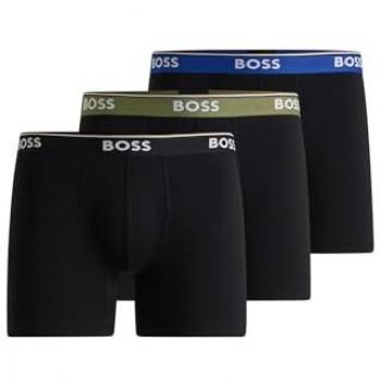 BOSS Power 3-Pack Men's Stretch-Cotton Boxer Briefs with Logos