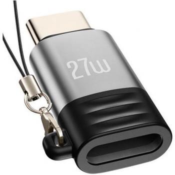 Adaptador de carga Lightning a USB C 27W compacto gris - Carga y sincronización