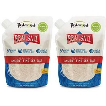 Redmond Real Salt, Ancient Fine Sea Salt, Unrefined Mineral Salt, 26 Ounce Pouch