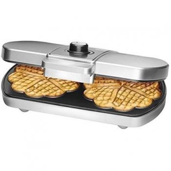 Bomann WA 5030 - Gofrera doble con base en forma de corazón, termostato regulable