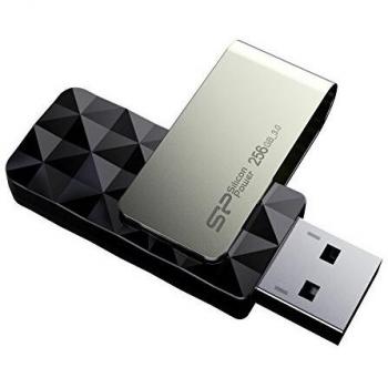 Silicon Power Blaze B30 USB Flash Drive 256GB, USB 3.0 (3.1 Gen 1), Type-A, Black and Silver
