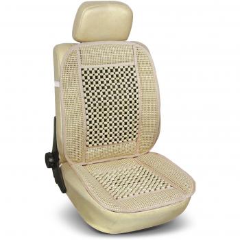 Bottari 12302 12302 Respaldo de Asiento Coche California con Bolas de Madera - con función de Masaje, Color Beige