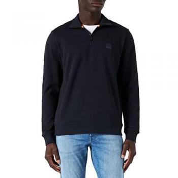 Boss Orange Zetrust Mens 1/4 Zip Sweatshirt - Dark Blue 404 - Size Large - Male