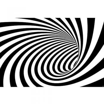 GREAT ART® Mural De Pared – Túnel De Efecto Doppler En Blanco Y Negro – Moderno Abstracto Espiral Ilusión Óptica Foto Papel Pintado Y Tapiz Y Decoración