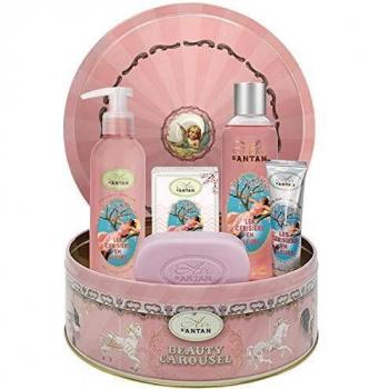 Set Regalo Mujer Flor de Cerezo: 1 gel de ducha/bano de burbujas 250 ml, 1 crema para manos 25 ml, 1 jabón 100 g, 1 loción corporal 200 ml/Libre de parabenos/Hecho en Francia/Regalo Original