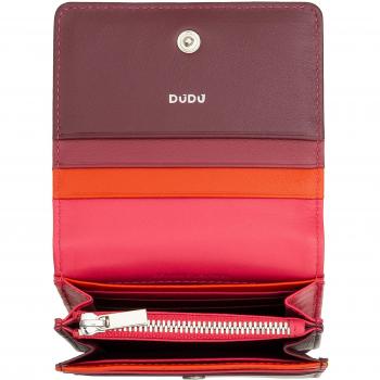 Cartera pequeña de mujer Dudu de piel con protección RFID, ultra compacta, colorida, con cremallera interna y 8 titulares para tarjetas