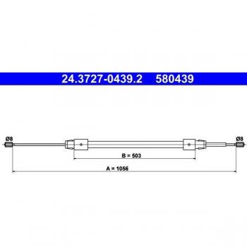 Cable de freno de mano ATE 24.3727-0439.2