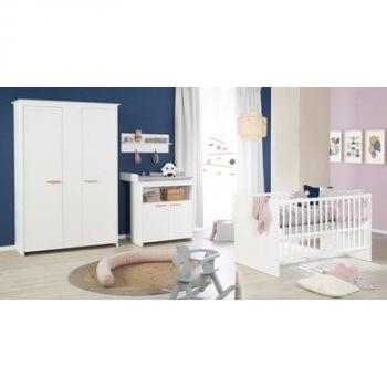 Conjunto de habitación infantil Anton, incluye cuna 70x140 cm, cómoda con cambiador y armario de 2 puertas