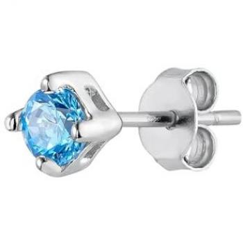 Piercing Earcandy Luz en Plata de Ley 925 con Baño de Rodio y Circonita Azul, Cierre a Presión