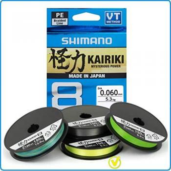Shimano Fishing Línea Trenzada Kairiki 8, 300 Metros, Amarillo, 0.130mm/8.2kg