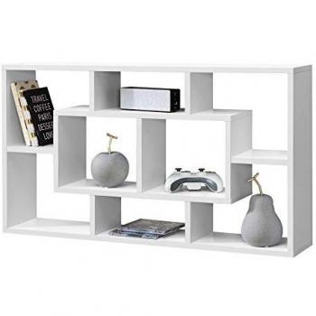 Estantería de Pared Saputit - 8 Compartimientos - Aglomerado Blanco Mate 85 x 16 x 48 cm