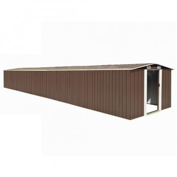 vidaXL Garden Shed Brown 257x990x181 cm Galvanised steel