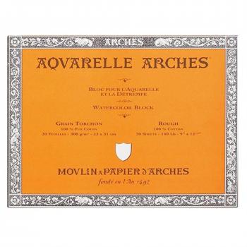 Canson Arches - Bloc encolado por los 4 lados, 26 x 36 cm, color blanco natural