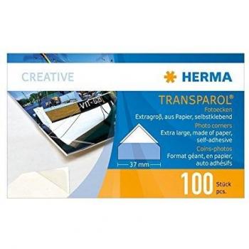 HERMA 1302 Transparol Foto Esquinas, extra grande, tiras de 2, 100 St, 5 paquetes