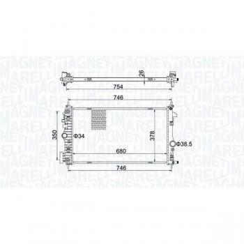 Radiador de refrigeración del motor MAGNETI MARELLI 350213152300