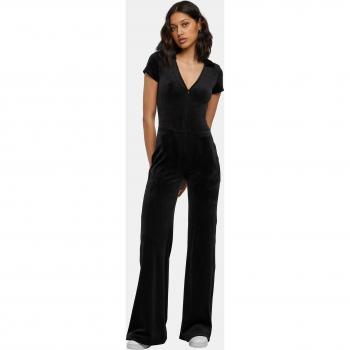 Urban Classics Ladies Velvet Jumpsuit - Black, XS to XXL