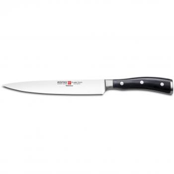 Cuchillo de Chef Wüsthof Classic Ikon de Hoja Estrecha 20 cm, Acero Inoxidable, Negro
