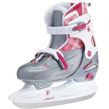 Nijdam Kindereishockeyschlittschuhe Verstellbar - Patines de Hockey sobre Hielo, Color Rosa, Talla 34-37
