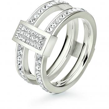 Anillo de mujer Folli Follie en acero inoxidable plateado con elegante diseño - Talla 14 (Ref: 3R13F011C)