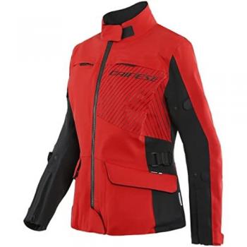Chaqueta textil de motocicleta Dainese Tonale D-Dry XT para mujeres - Negro Rojo - Talla 38