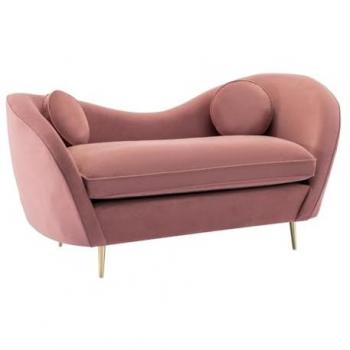 Sofá de 2 plazas de terciopelo rosa ORMARA