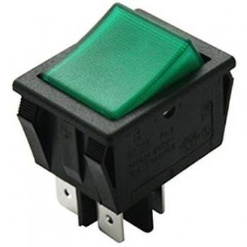Electro dh 11.405.IL/NV - Interruptor basculante bipolar luminoso empotrable, con tecla de color Verde