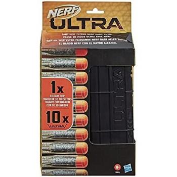 Recarga de Dardos Nerf Ultra con Clip para 10 Dardos y Cartuchera - Compatible con Pistola Nerf Ultra Blaster