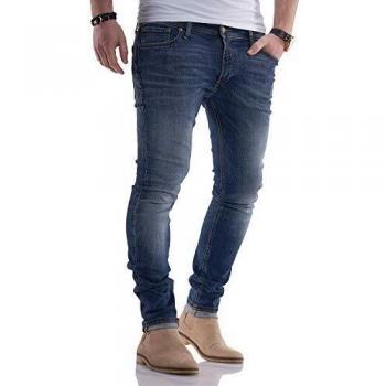 Jack & Jones Men's Iliam Original 005 Skinny Jeans in Blue Denim, Size 30/30