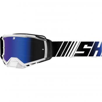 Gafas de Motocross Shot Core Off Road Stripe - Blanco Azul, lentes anti-vaho, protección UV, diseño aerodinámico, sistema de ventilación