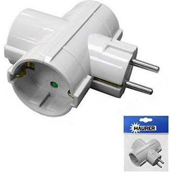 ExtraStar Adaptador Triple/ Ladron Triple Schuko 16 A. 250 V.