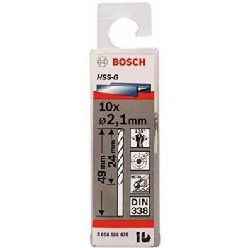 Bosch 2 608 585 475 - Pack de 10 brocas para metal HSS-G, DIN 338