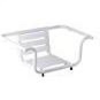 Asiento de Bañera Regulable Gama Pro Pellet con Tubo de Aluminio Epoxi Blanco y 4 Lamas Blancas