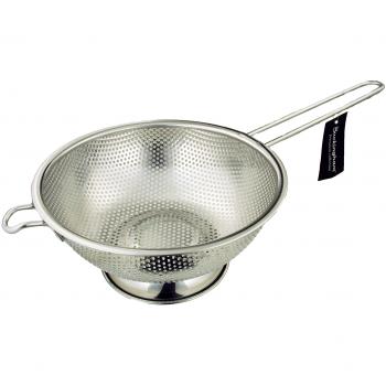 Buckingham microperforado mango largo de acero inoxidable colador colador para arroz Pasta para espaguetis Pasta verduras frutas cocina y cocina uso – 19,5 cm, acero inoxidable.